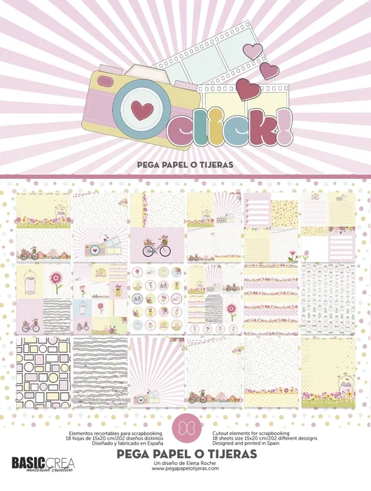 Bloc A5 de 18 hojas de tarjetas y recortables - CLIK