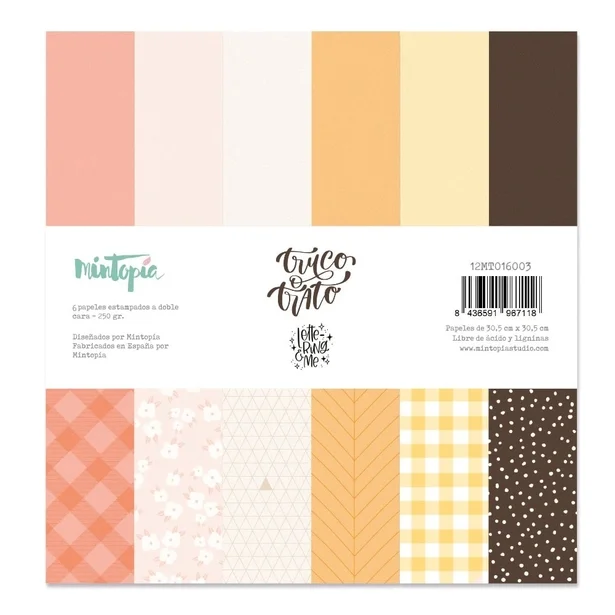 pad de 6 papeles de 12"x12" B&aacute;sicos